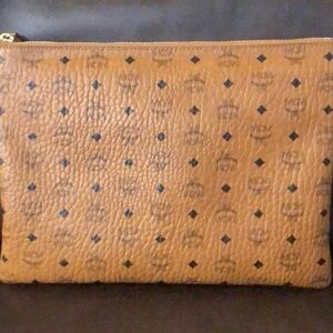 MCM Brown Leather Toiletry Bag